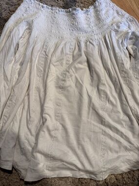 Ralph Lauren White Smocked Ruffle Top